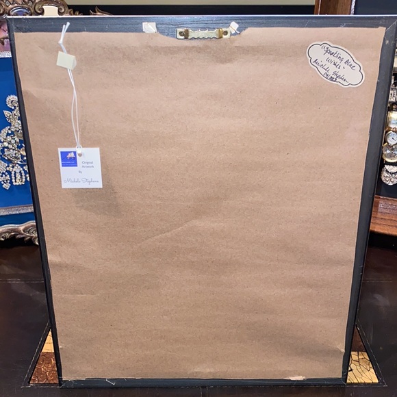 Handcrafted Original Artwork Christmas Tree Vintage Jewelry w/Silver Frame - Picture 7 of 9